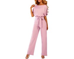 Dames Jumpsuit - Broekpak - Feestelijk - Met Riem - Rechte Mouw