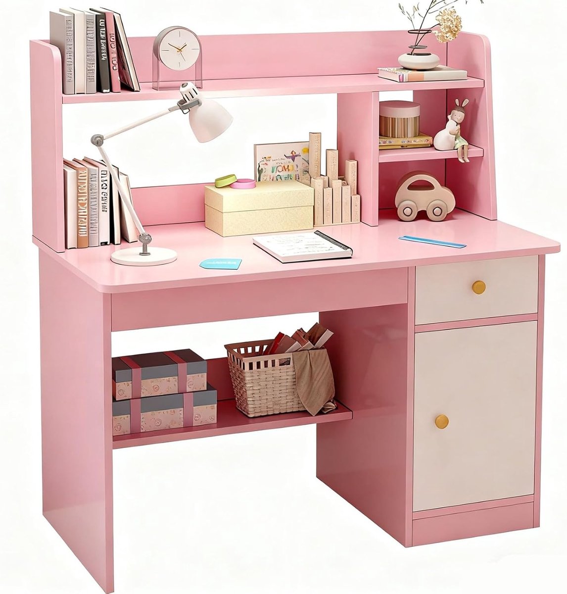 Kinderbureau Met Plank - Bureau Kinderkamer - Studeren en Spelen - Afgeronde Veilige Hoeken - 80CM Breed
