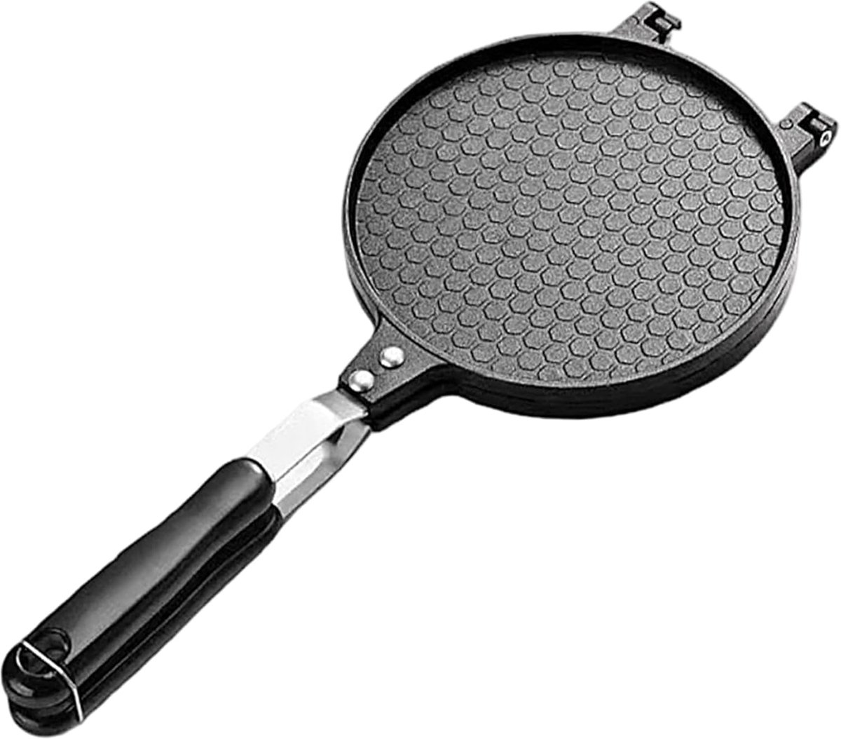 Eierrol Maker - Wafelkegel Ijzer - Desserts Maken - Antiaanbaklaag - 17 cm Diameter - Zwart
