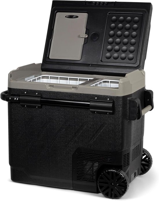 Compressor Koelbox - Dubbele Zone Koeler - Mobiele Koeling - Met Wielen - 58 Liter - Zwart — afbeelding 5