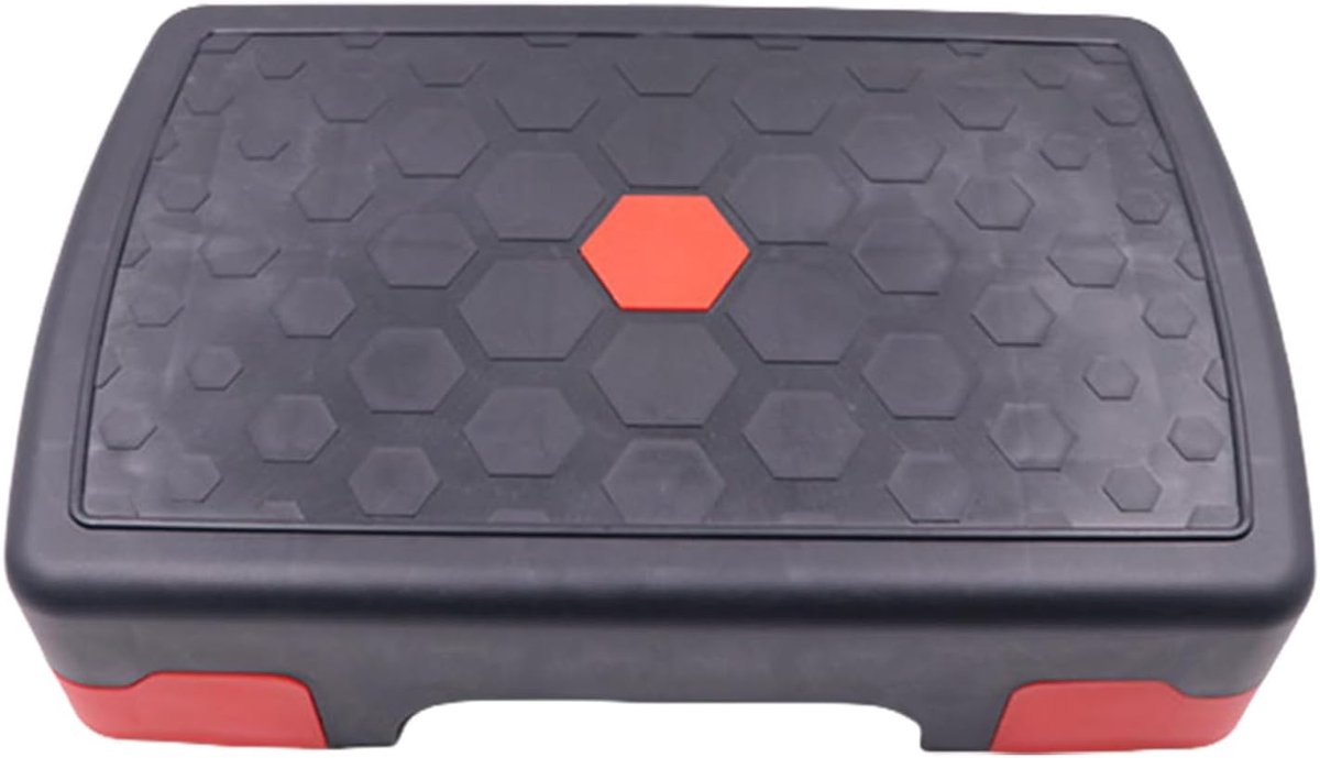 Fitness Stapelplatform - Oefenplatform Stap - Thuis Workout - Antislip Oppervlak - 45x30x10cm - Zwart/Rood