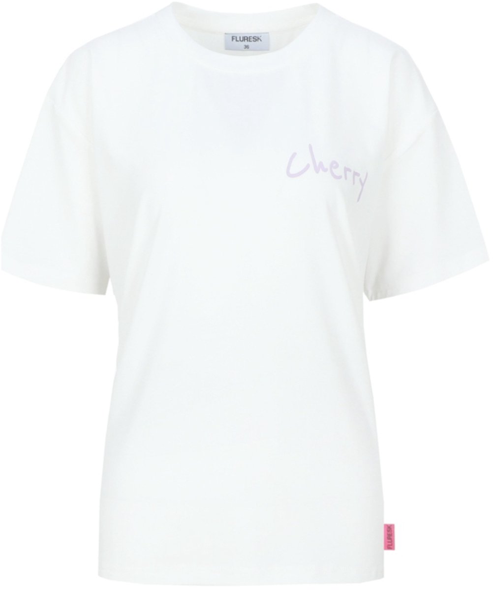 Fluresk T-shirt Danay T Shirt 26zqf12 Offwhite/orchid Purple Dames Maat - 34