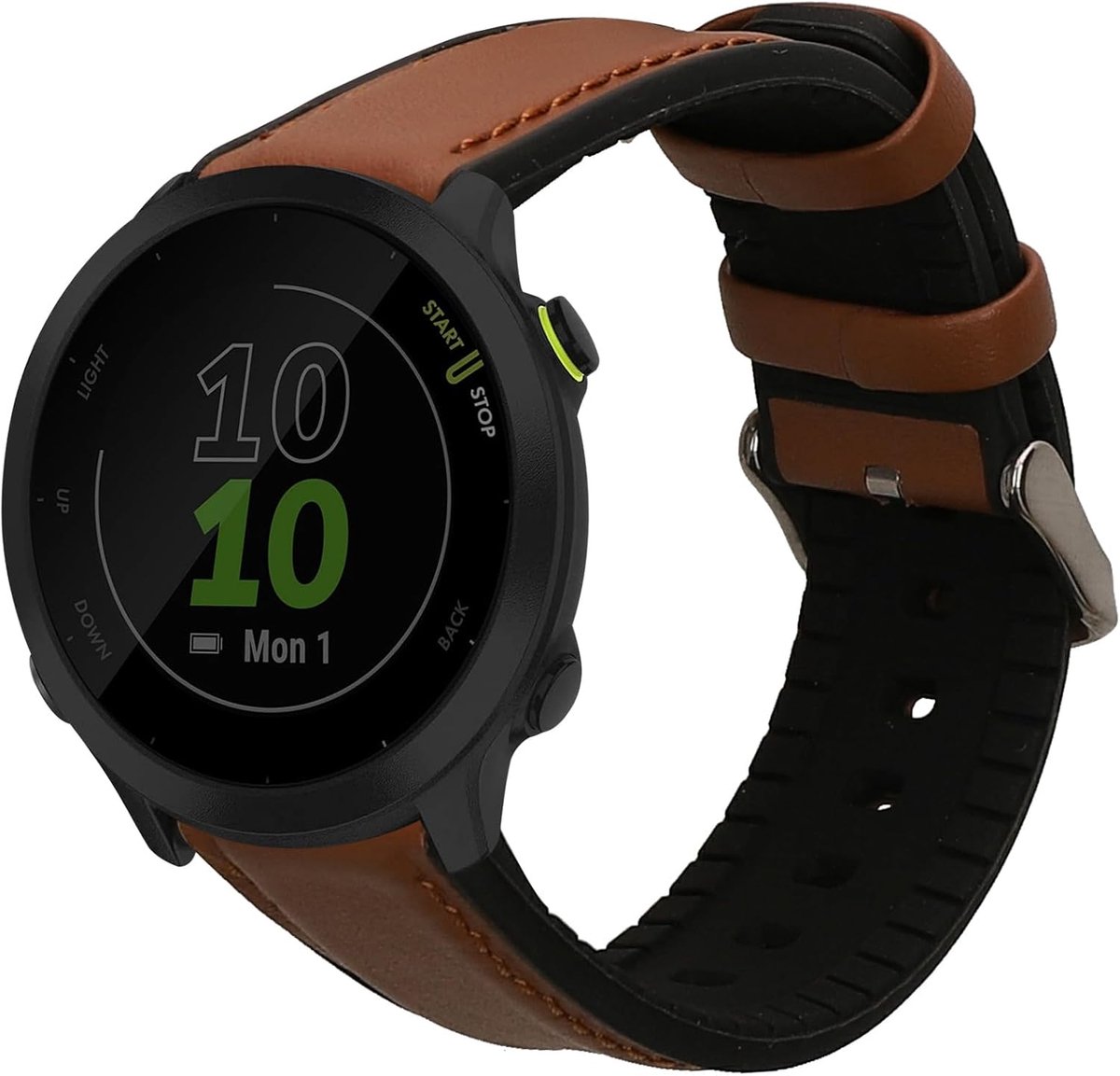 Horlogeband Leer - Polsband Activity Tracker - Dagelijks Gebruik - Verstelbare Pasvorm - 42mm Compatibel - Bruin Zwart
