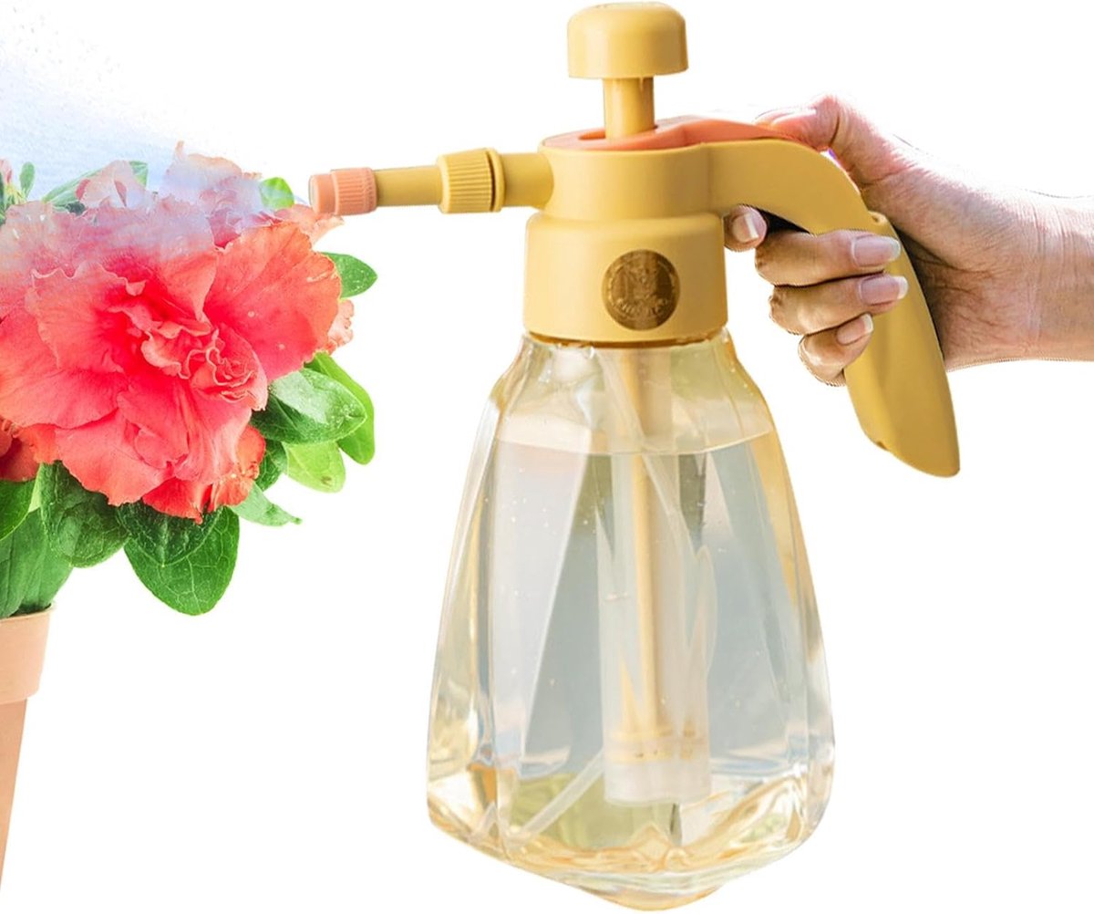 Druksproeier Handig - Tuinsproeier Gazon - Planten Water Geven - Verstelbare Sproeihoek - 15 Liter Capaciteit - Melkachtig Geel