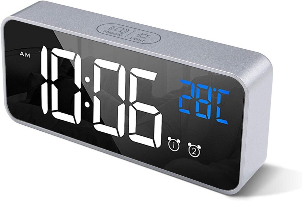 Digitale Wekker met Temperatuurweergave, Snooze Functie, en Dual Alarmen