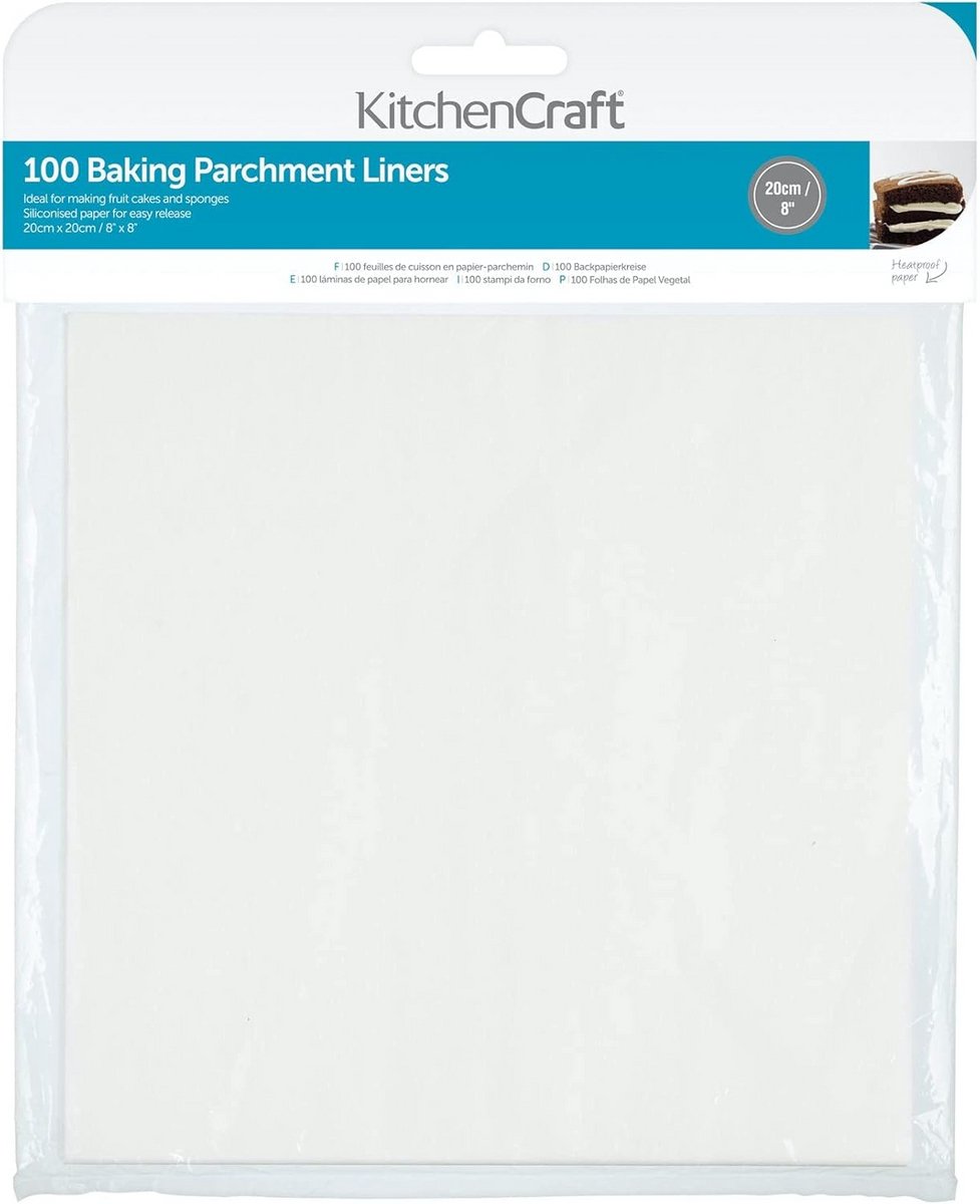 Vetvrij Bakpapier voor Bakken - Siliconen Bakpapier 20 cm Vierkant (100 Stuks)