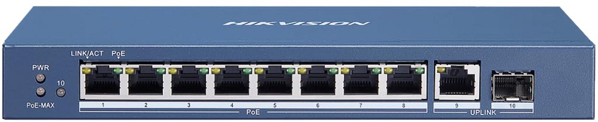 Netwerk Switch Unmanaged 10 Poorts Gigabit Ethernet met PoE