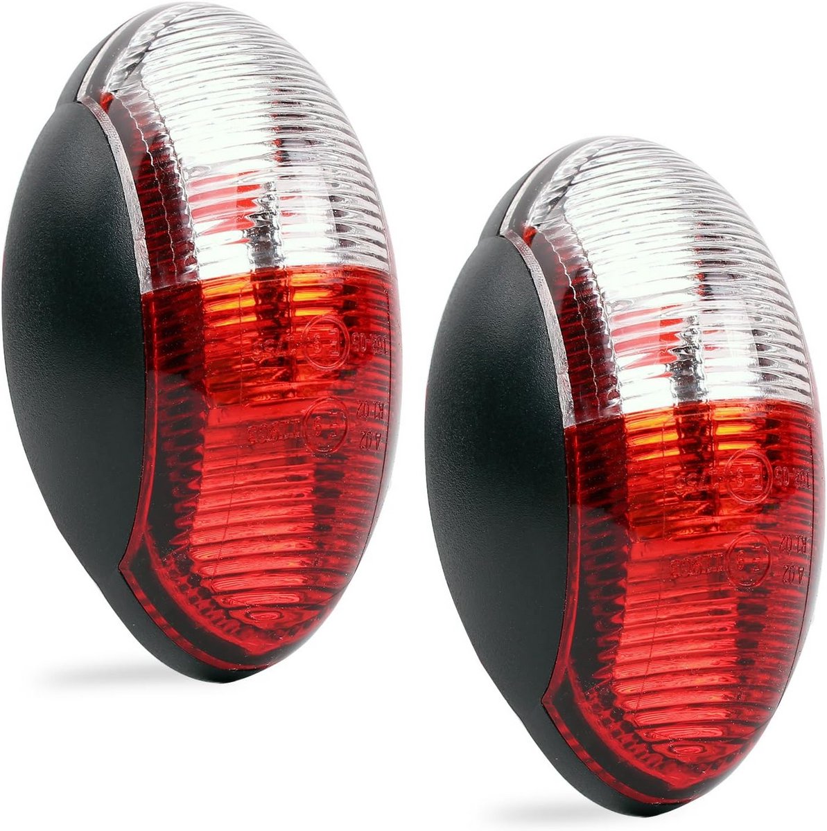 LED Markerlicht voor Camper en Caravan - Set van 2 - Rood/Wit - 12V - 60 x 34 mm
