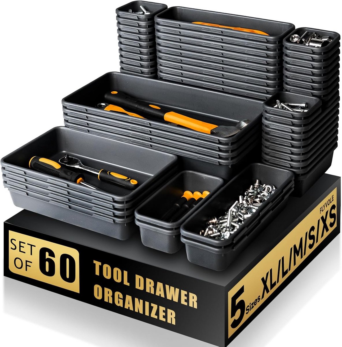 60 Stuks Gereedschapskist Organizer Tray - Toolbox Lade Organizer voor Efficiënte Opslag