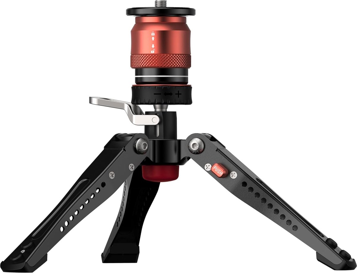 Draagbaar Mini-Statief voor DSLR en Actiecamera's met Pedaalvergrendeling