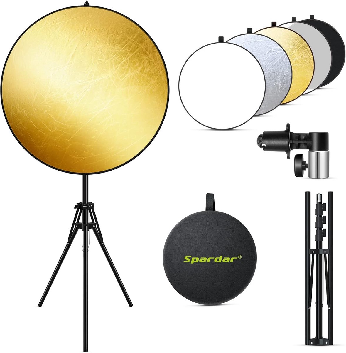 5-in-1 Lichtreflector met Beugel en Klem voor Fotografie - 110 cm