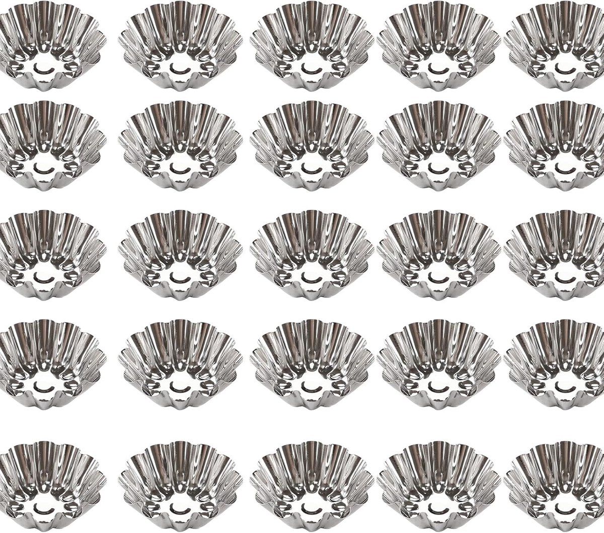 Taartvormen Cupcake Mini-Taartvorm - Roestvrij Staal Herbruikbaar - Bakvormen Antiaanbaklaag Pudding Cake Koekjes Muffin 25 Stuks tartelette vormen