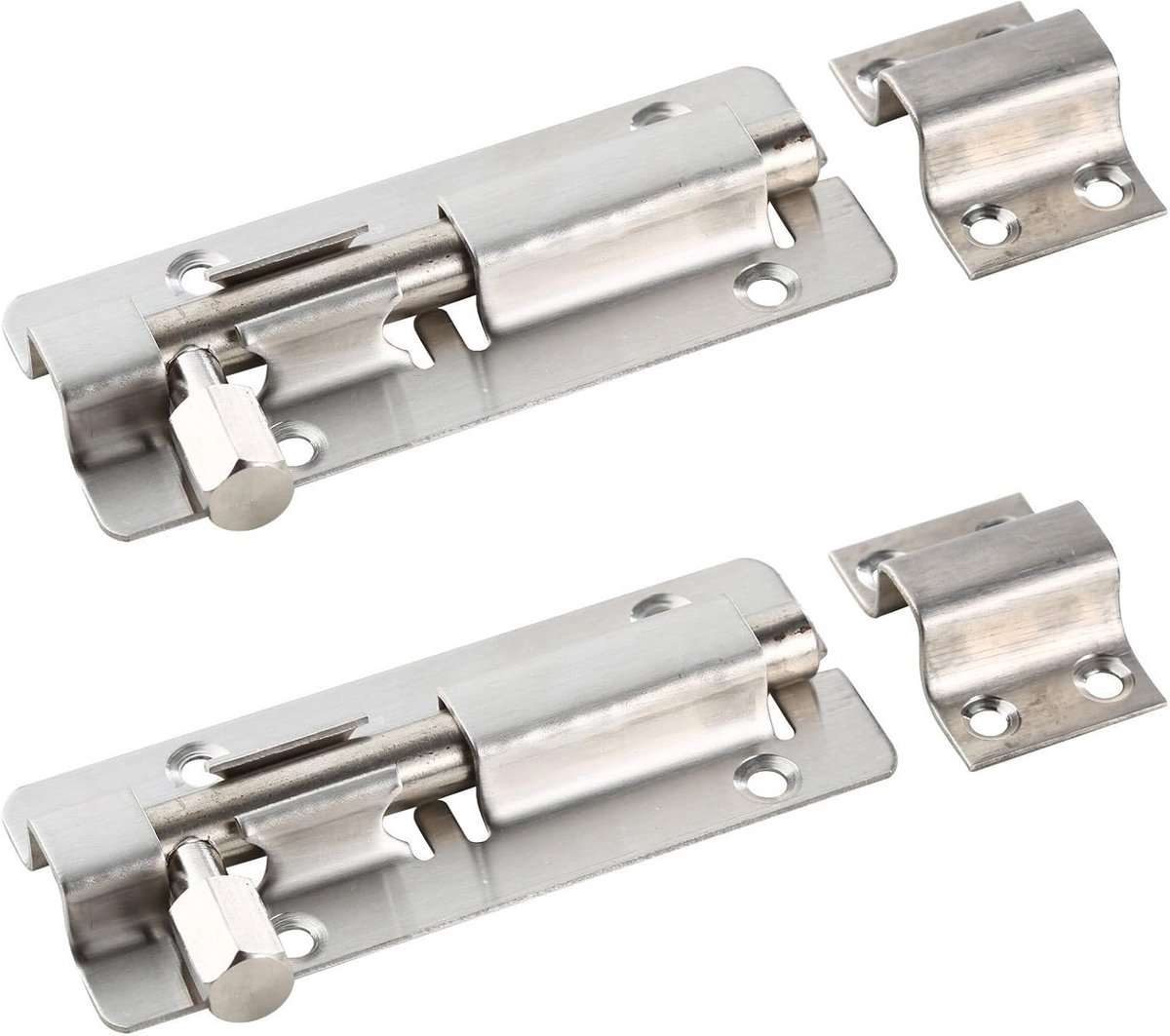 Veiligheidsdeurbeugel RVS Anti-Diefstal Deurbout (10 cm) - 2 Stuks
