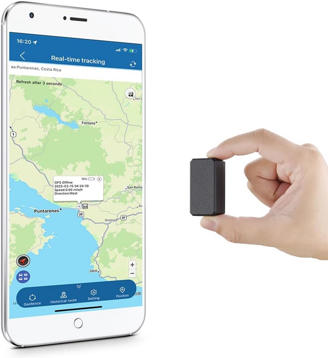 Mini GPS Tracker voor Auto en Motorfiets - Realtime Monitoring zonder Abonnement
