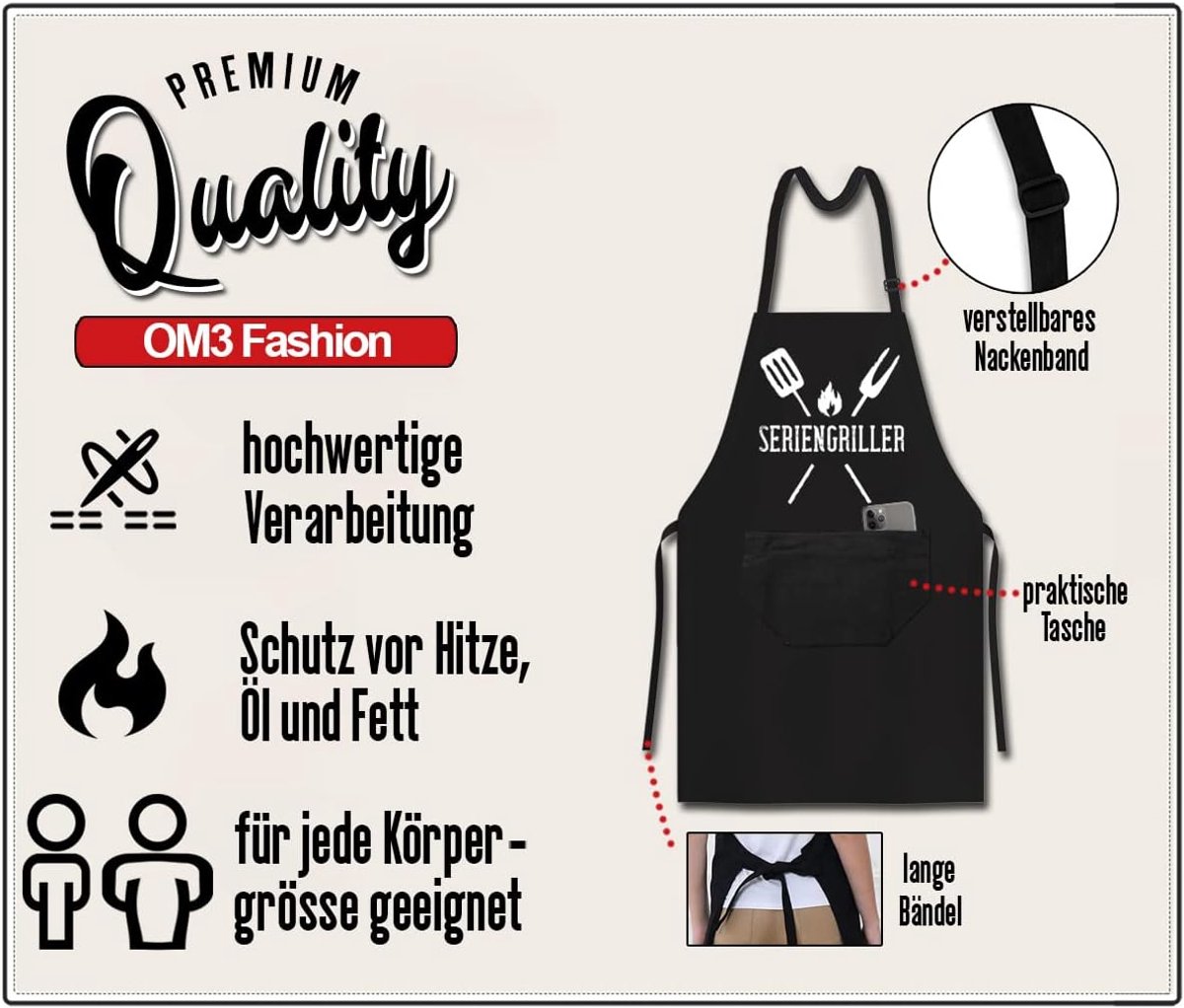 BBQ Grillschort Unisex - Grappig Keukenschort voor Volwassenen