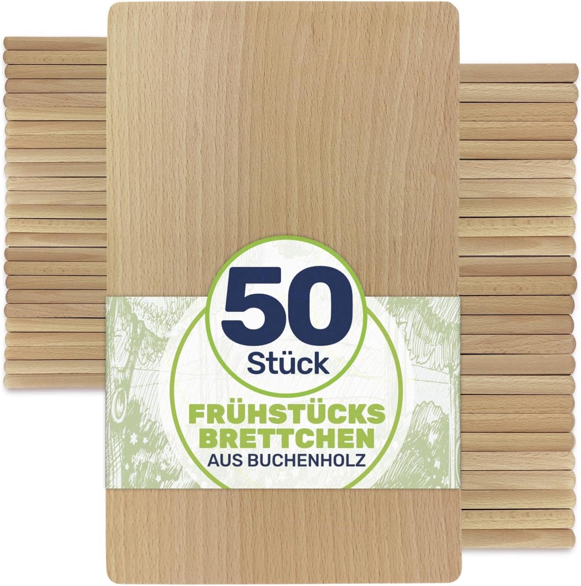 Houten Ontbijtplank Beuken 22x12x1 cm