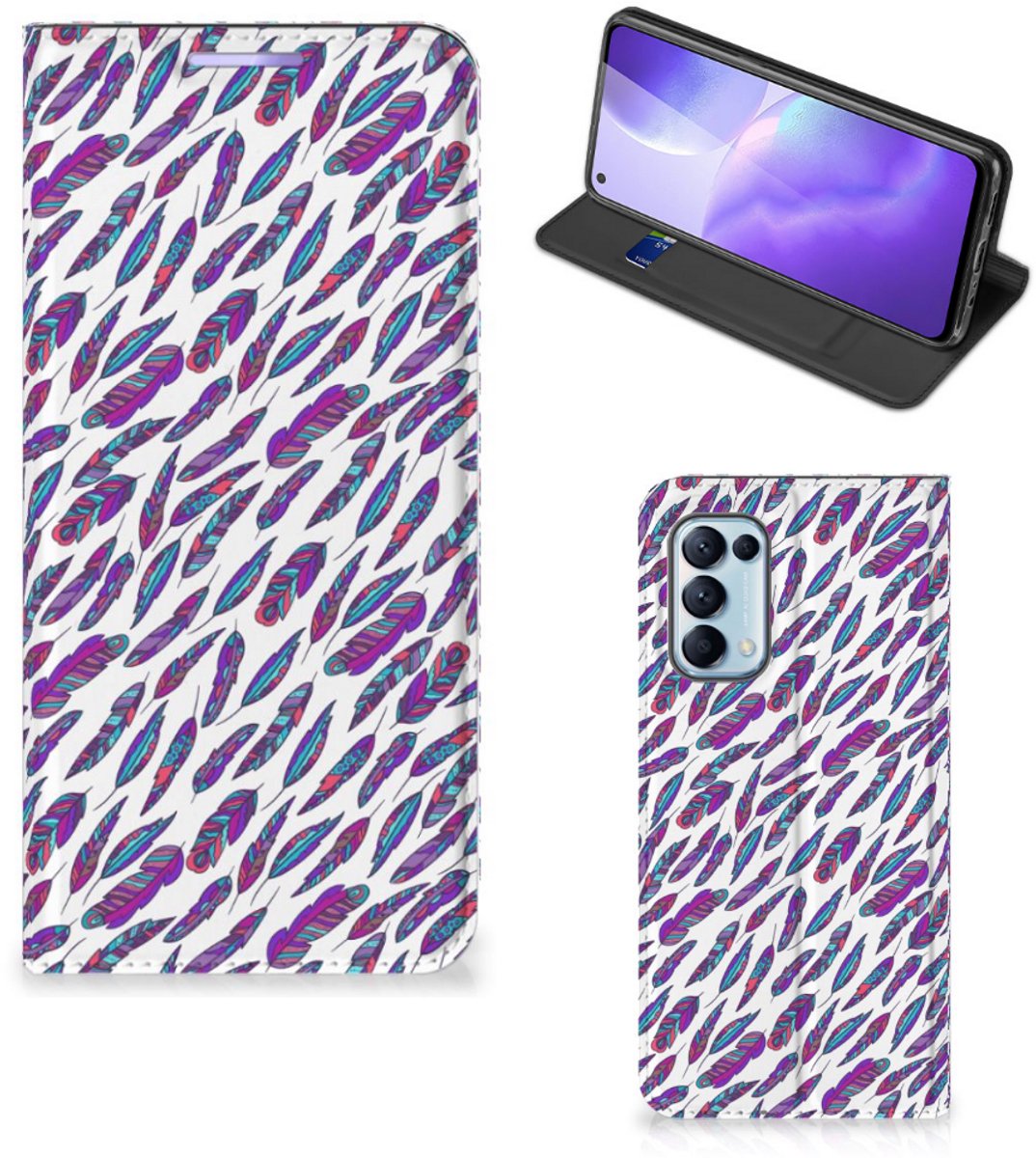 OPPO Find X3 Lite Hoesje met Magneet Feathers Color