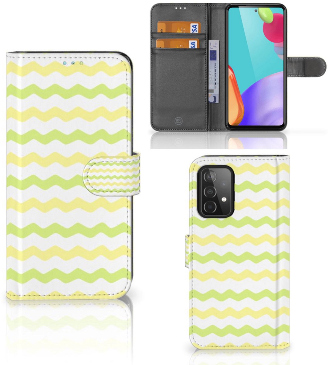 Samsung Galaxy A52 Telefoon Hoesje Waves Yellow