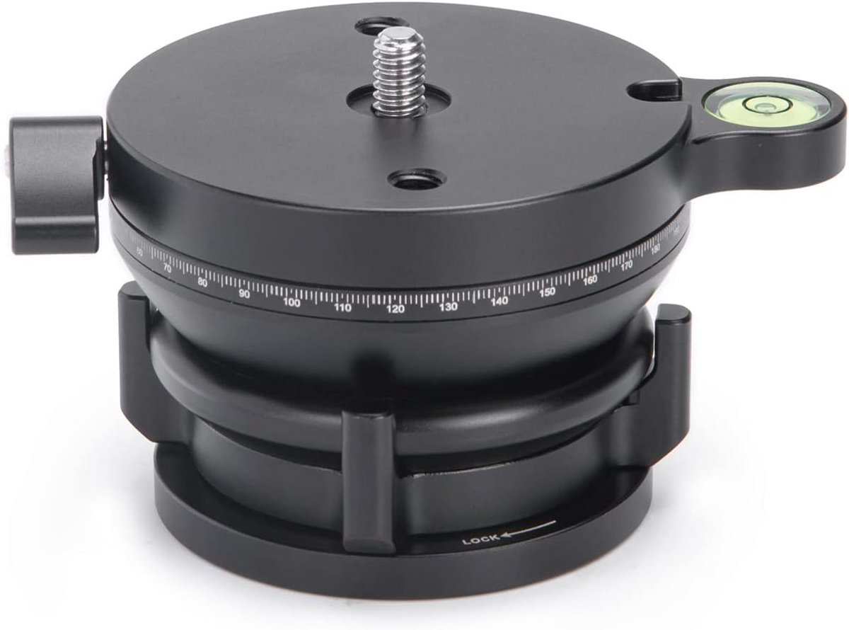 360° Panoramische Nivellering Base Statief Hoofd met 22 lbs Draagvermogen
