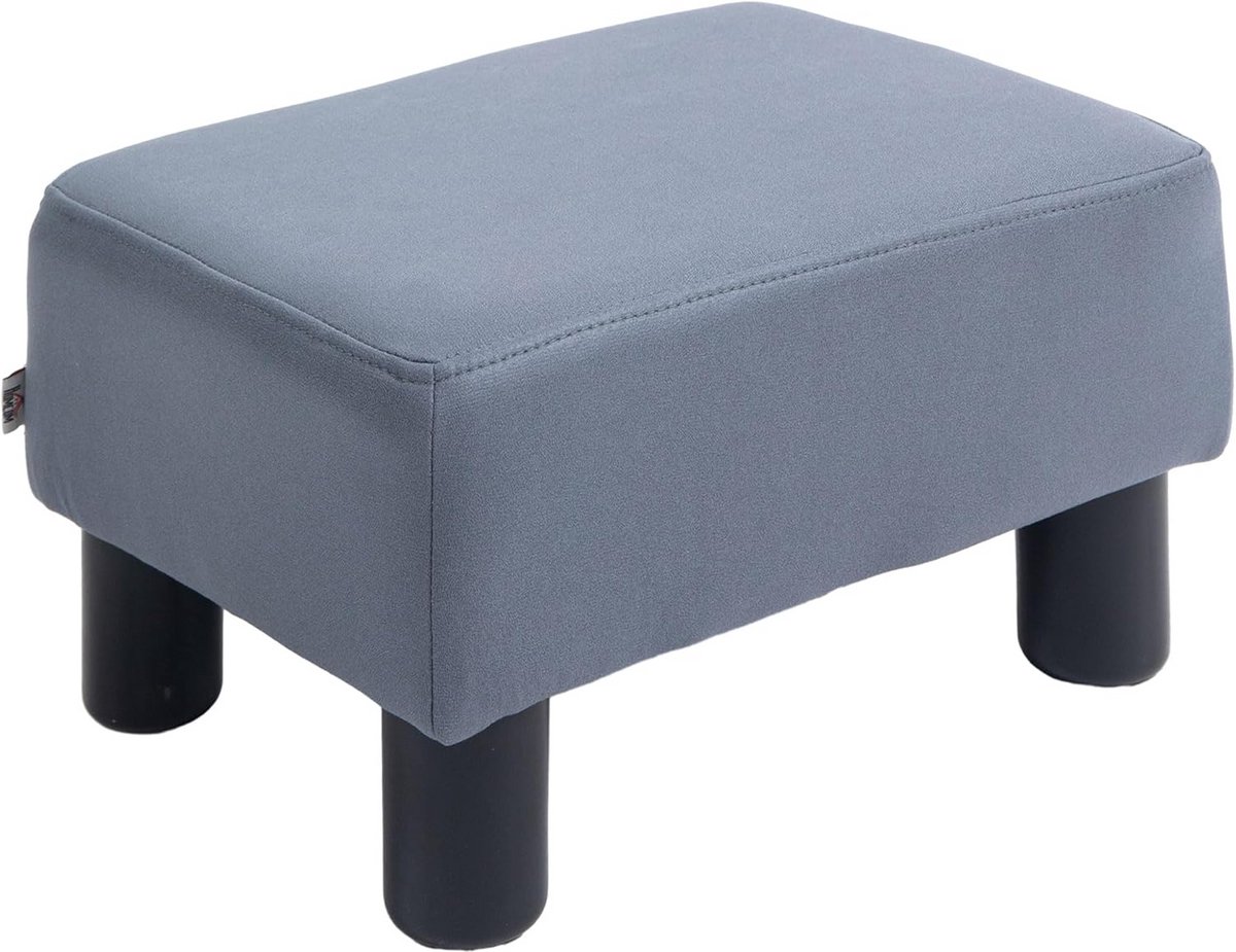 Footstool Microvezel – Kleine Rechthoekige Sofa Kruk voor Woonkamer en Slaapkamer, Grijs