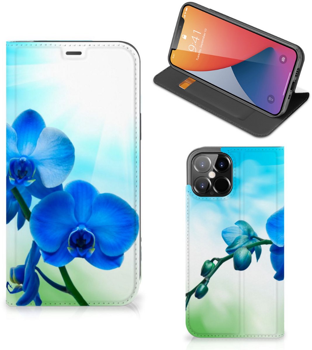 iPhone 12 Pro Max Smart Cover Orchidee Blauw - Cadeau voor je Moeder