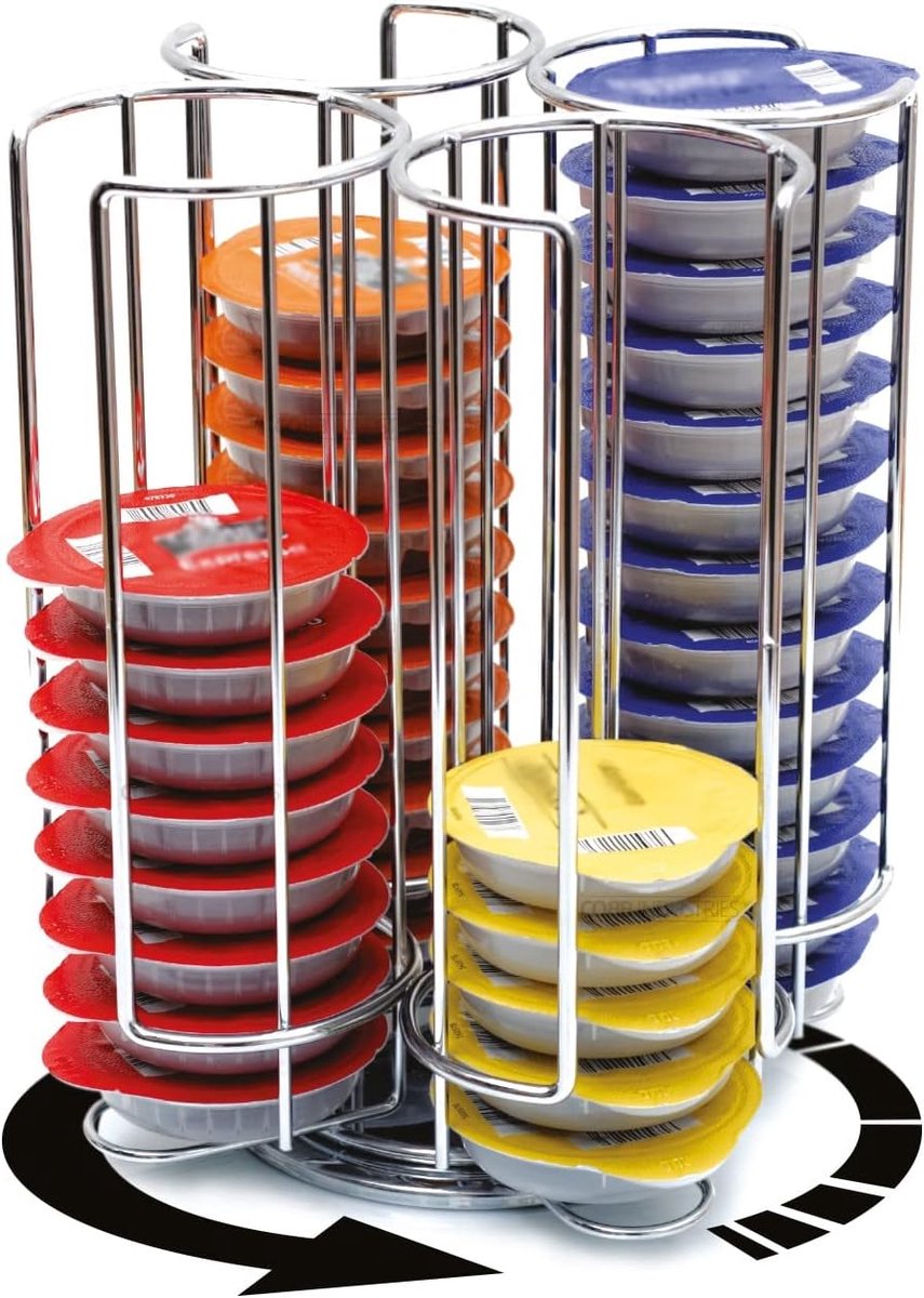Draaibare Capsulehouder voor 52 Tassimo-capsules - Verchroomd Staal
