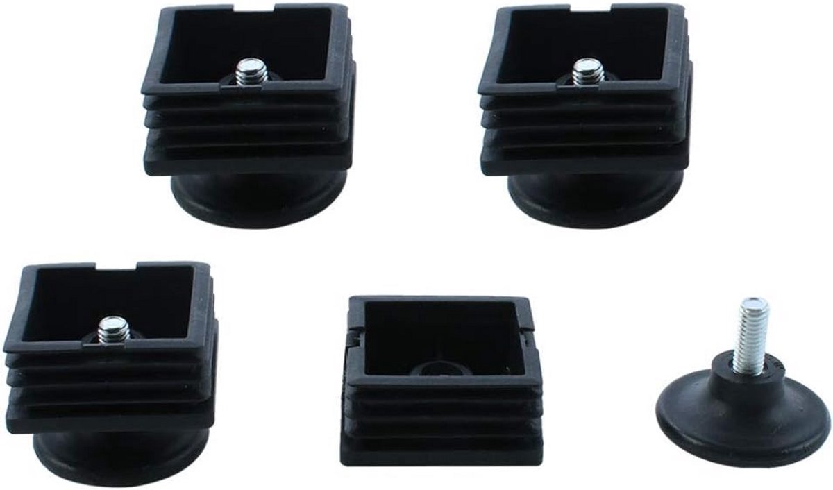 Verstelbare Leveling Voet voor Meubels - 50mm x 50mm - 4 Sets - Zwart