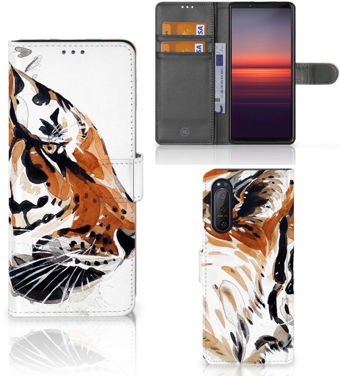 Hoesje Sony Xperia 5II Watercolor Tiger