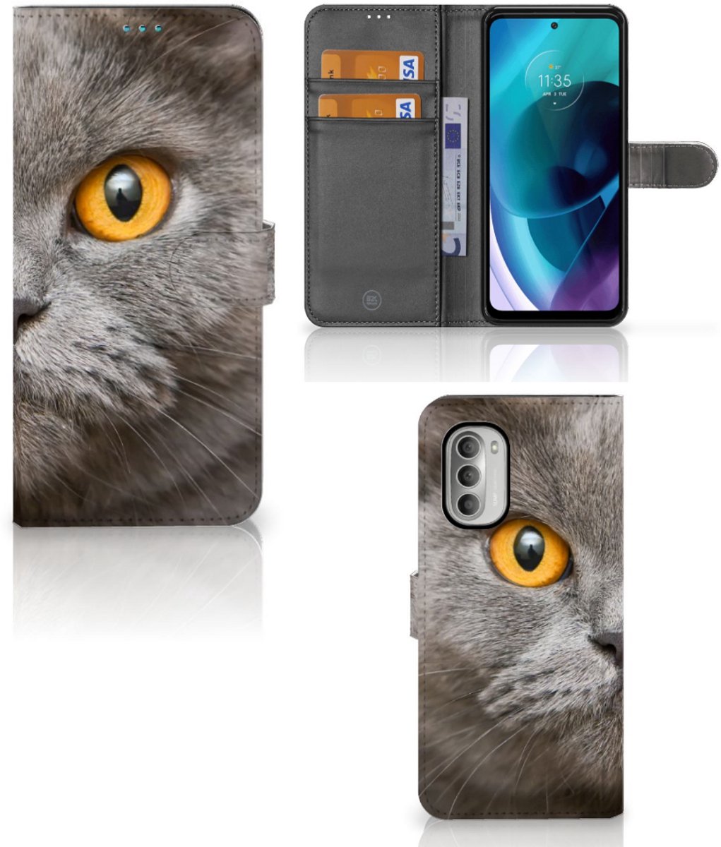 Telefoonhoesje met Pasjes Motorola Moto G51 5G Britse Korthaar