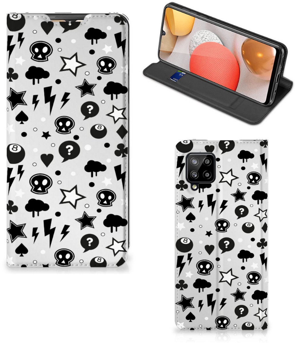 Mobiel BookCase Samsung Galaxy A42 Silver Punk