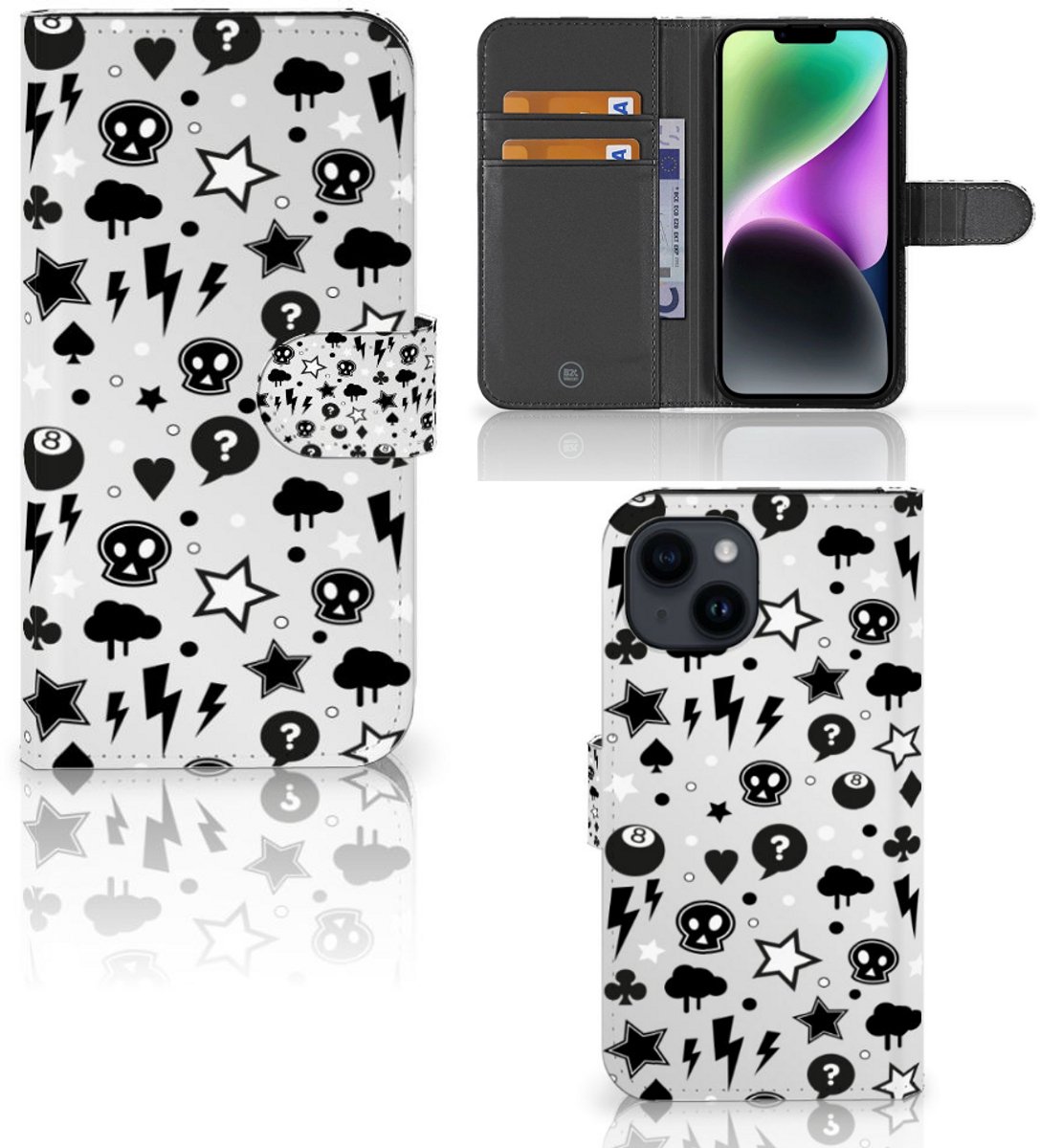 Telefoonhoesje met Naam iPhone 15 Silver Punk
