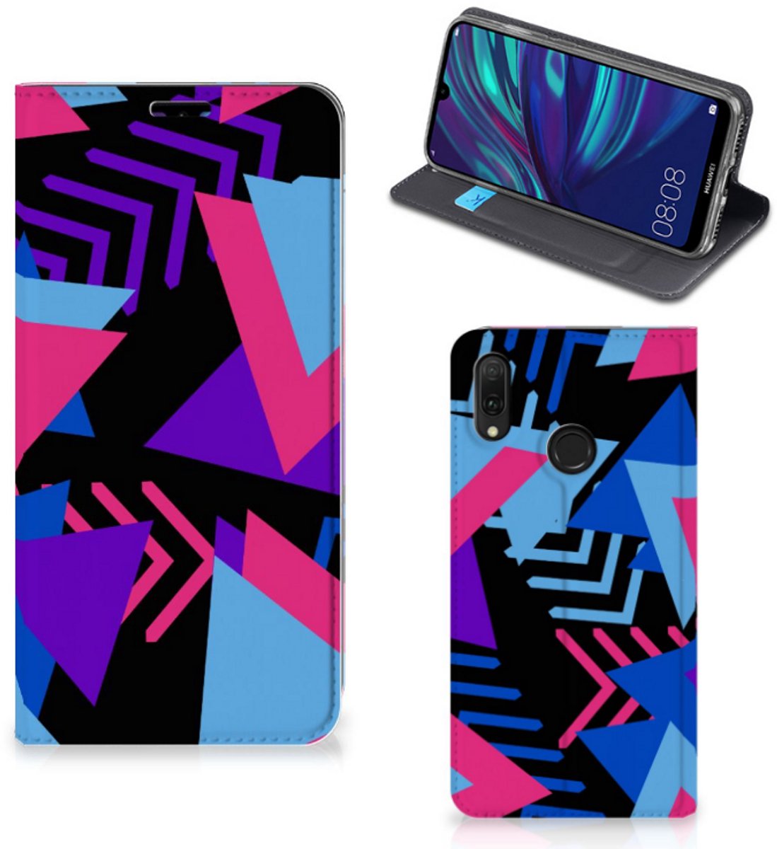 Huawei Y7 hoesje Y7 Pro (2019) Stand Case Funky Triangle