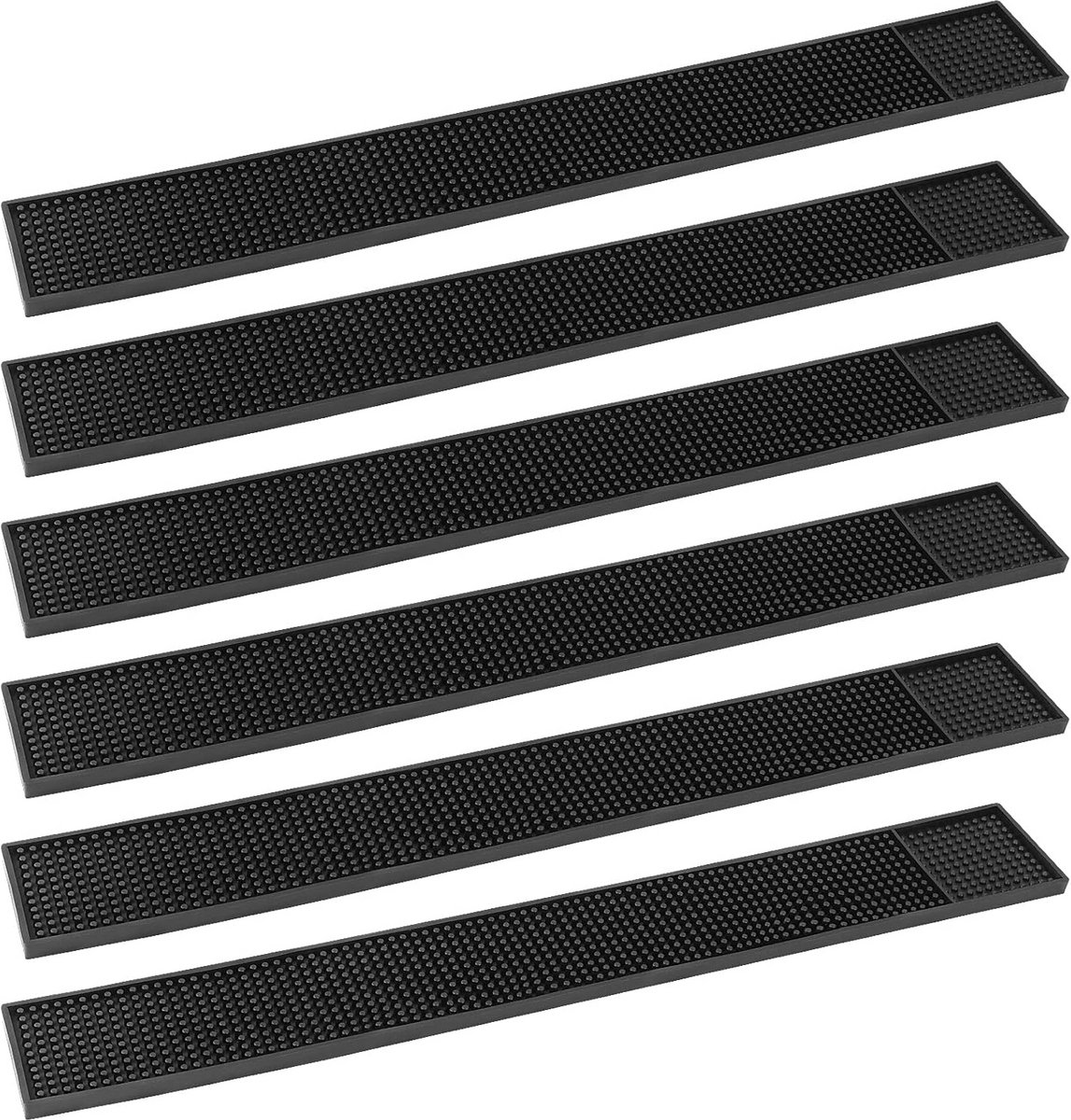 Antislip rubberen staafmat 6 stuks - Hittebestendig en vaatwasmachinebestendig