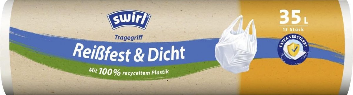 Antibacteriële Vuilniszakken met Draaggreep - 35L - 15 Stuks