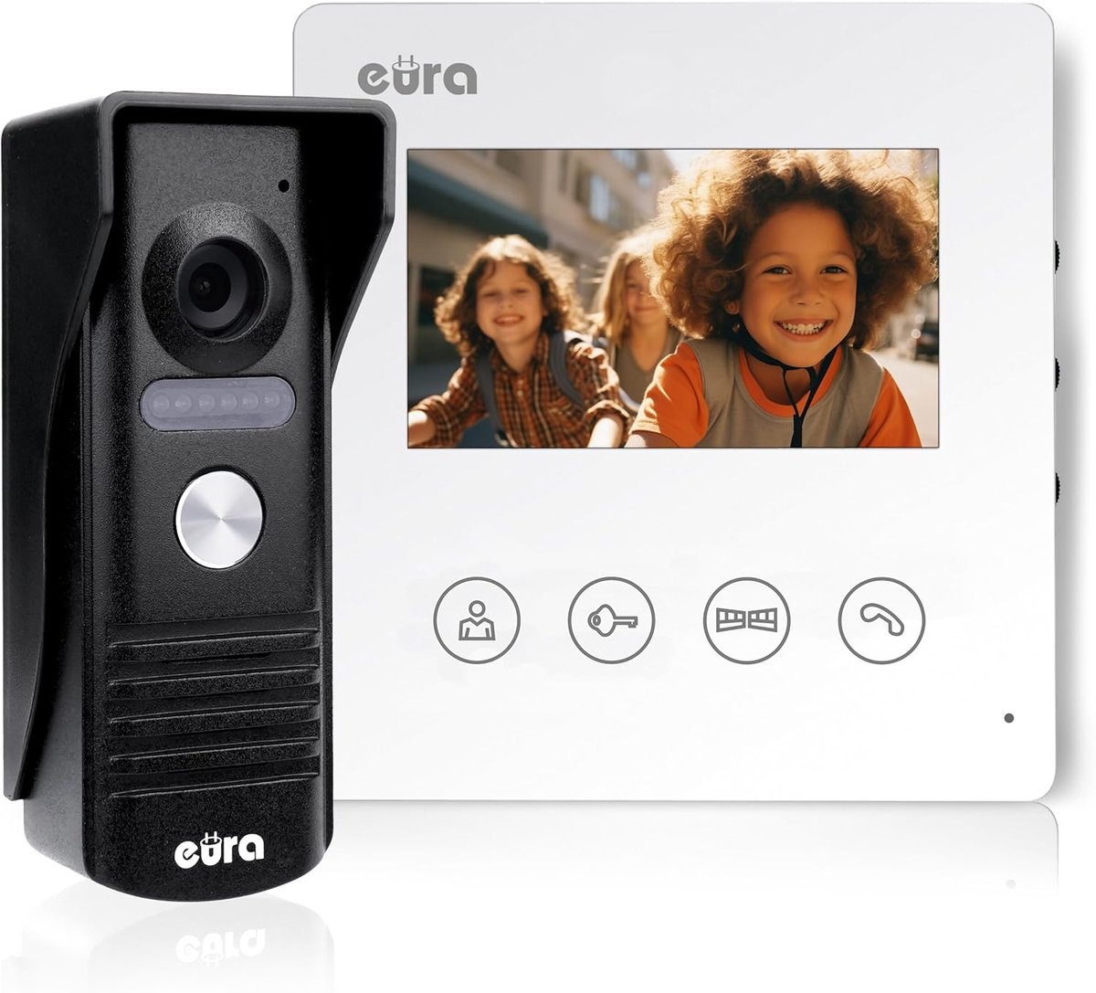 Video deurintercom met 4,3-inch kleurenmonitor en twee ingangen