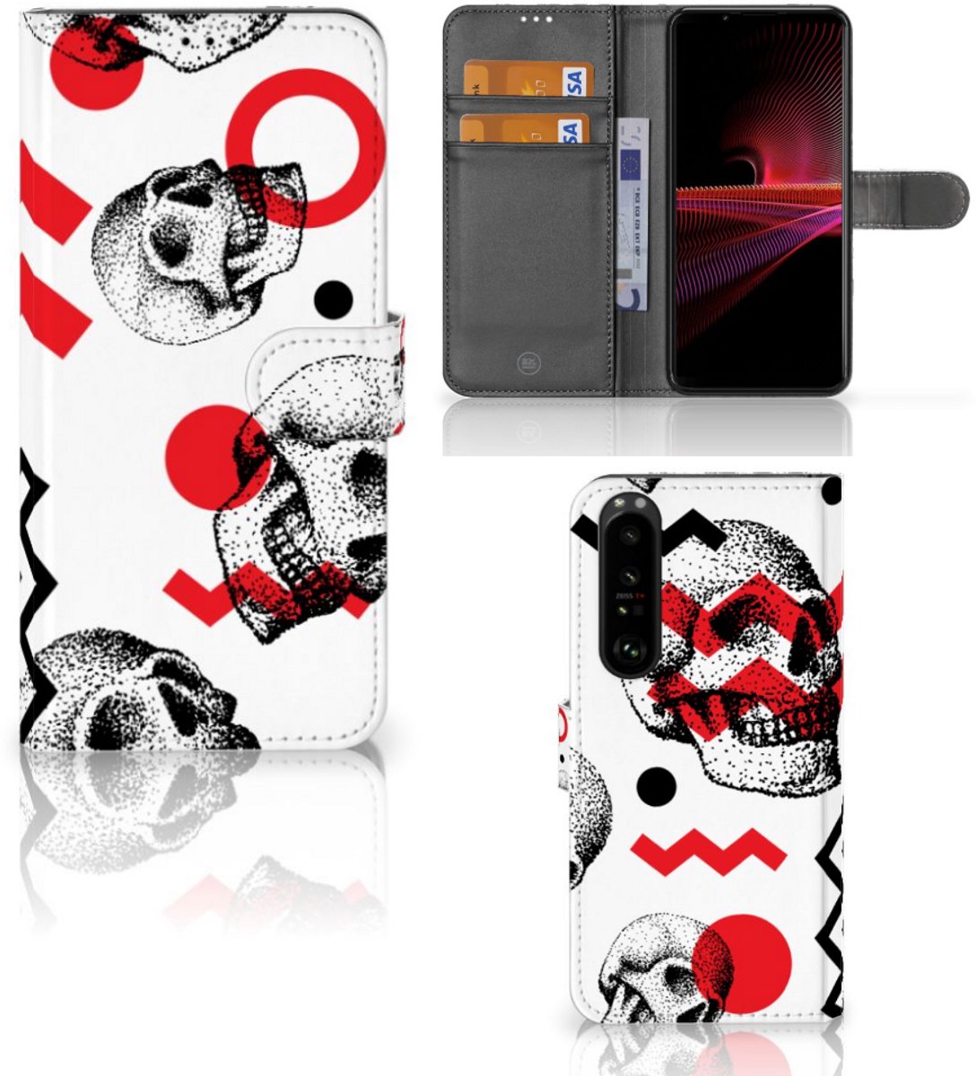 Telefoonhoesje met Naam Sony Xperia 1 III Skull Red