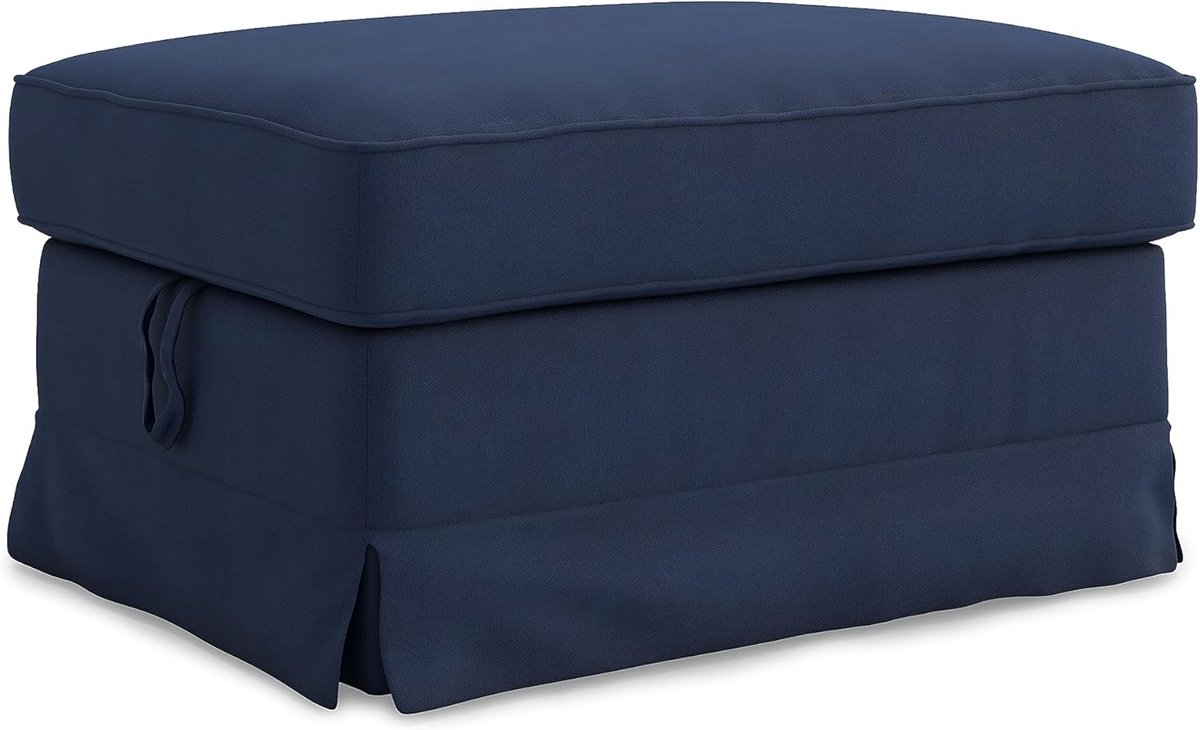 Vervangende Hoes voor Ektorp Voetenbank - Katoen, Blauw, 82 x 62 x 44 cm