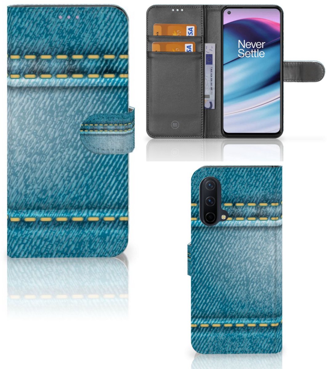 Book Case voor OnePlus Nord CE 5G Wallet Case met Pasjes Jeans