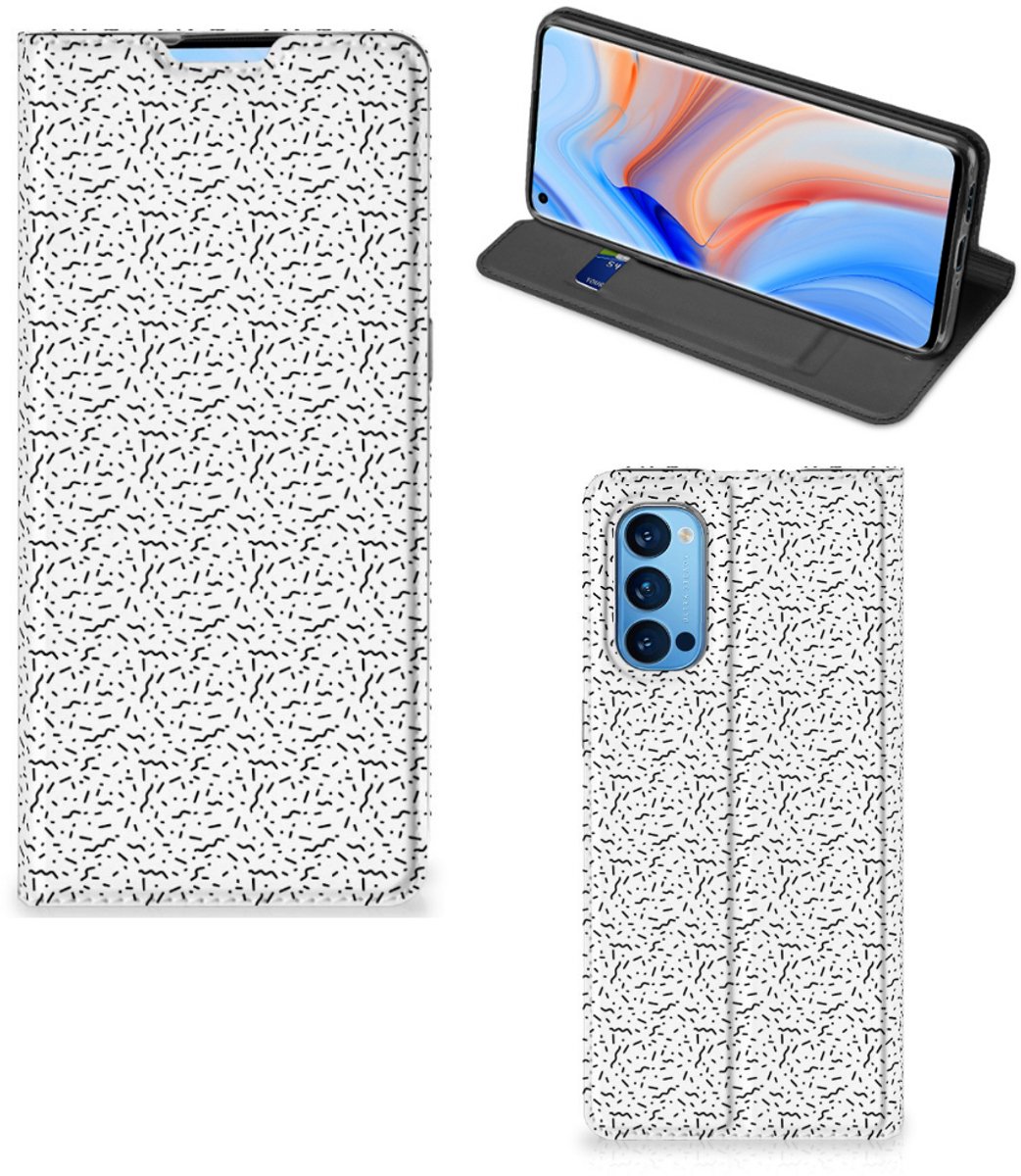 OPPO Reno4 Pro 5G Hoesje met Magneet Stripes Dots