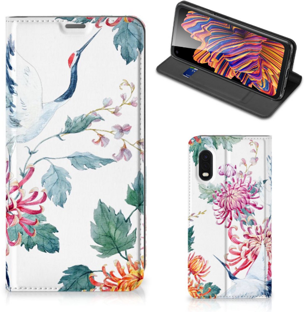 Samsung Xcover Pro Hoesje maken Bird Flowers