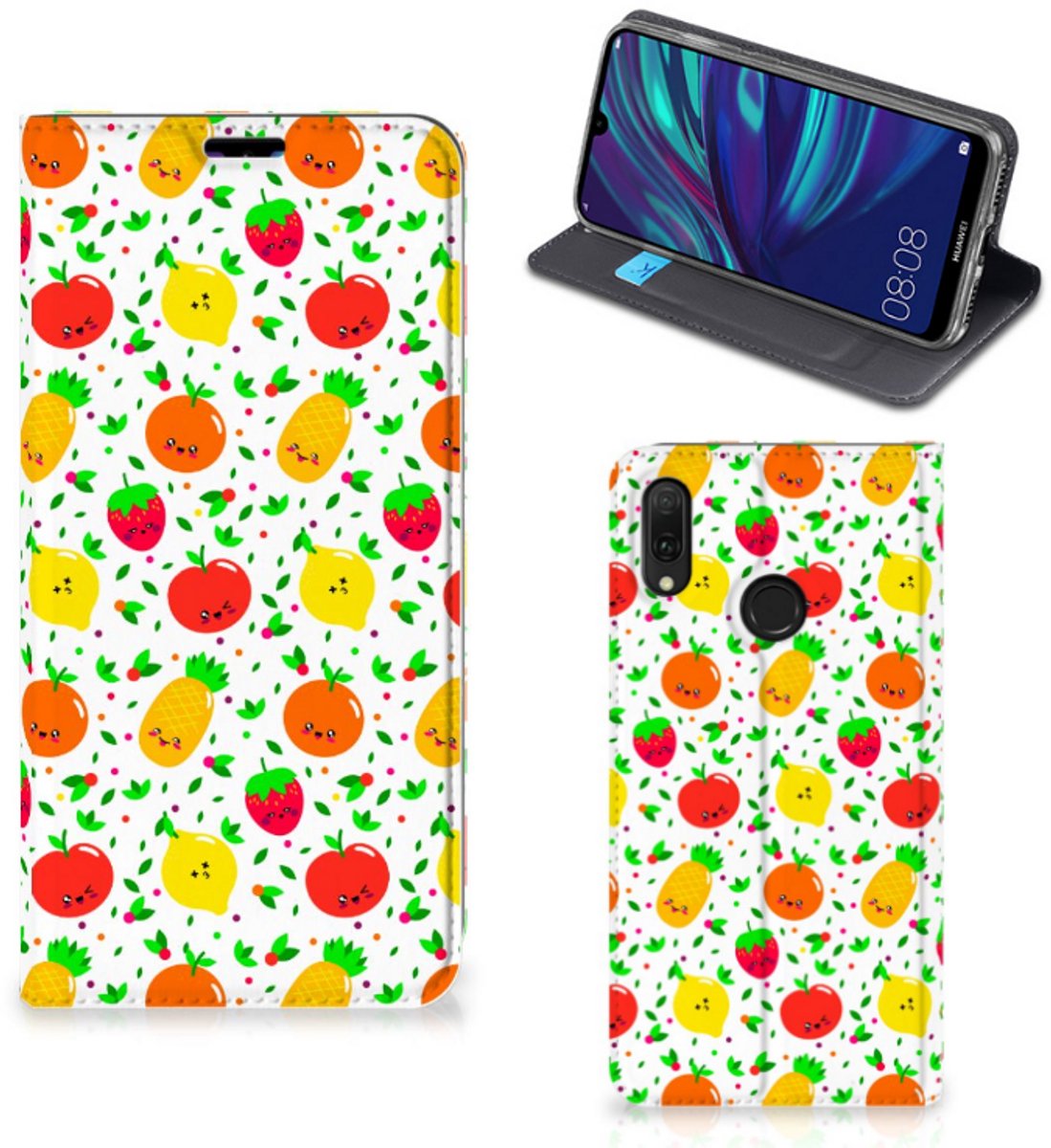 Huawei Y7 hoesje Y7 Pro (2019) Flip Style Cover Fruits