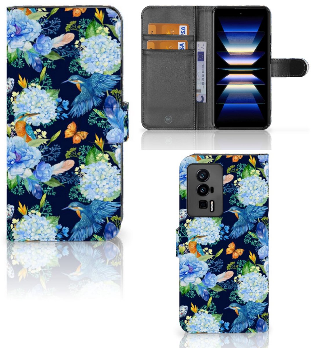 Telefoonhoesje met Pasjes voor Xiaomi Poco F5 Pro IJsvogel