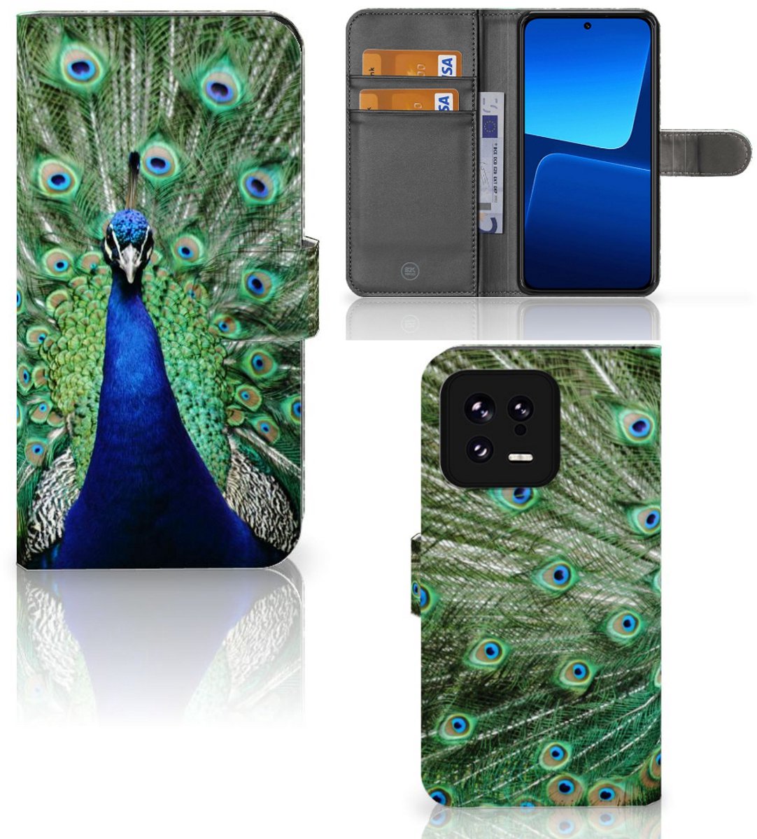 Xiaomi 13 Telefoonhoesje met Pasjes Pauw