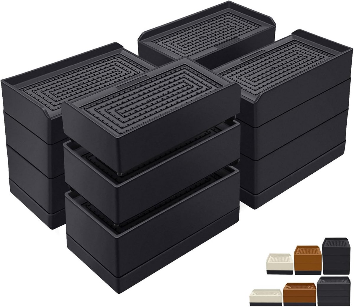 Set van 12 Verstelbare Bedverhogers van 10.2 cm voor Meubels, Tot 0.6 kg