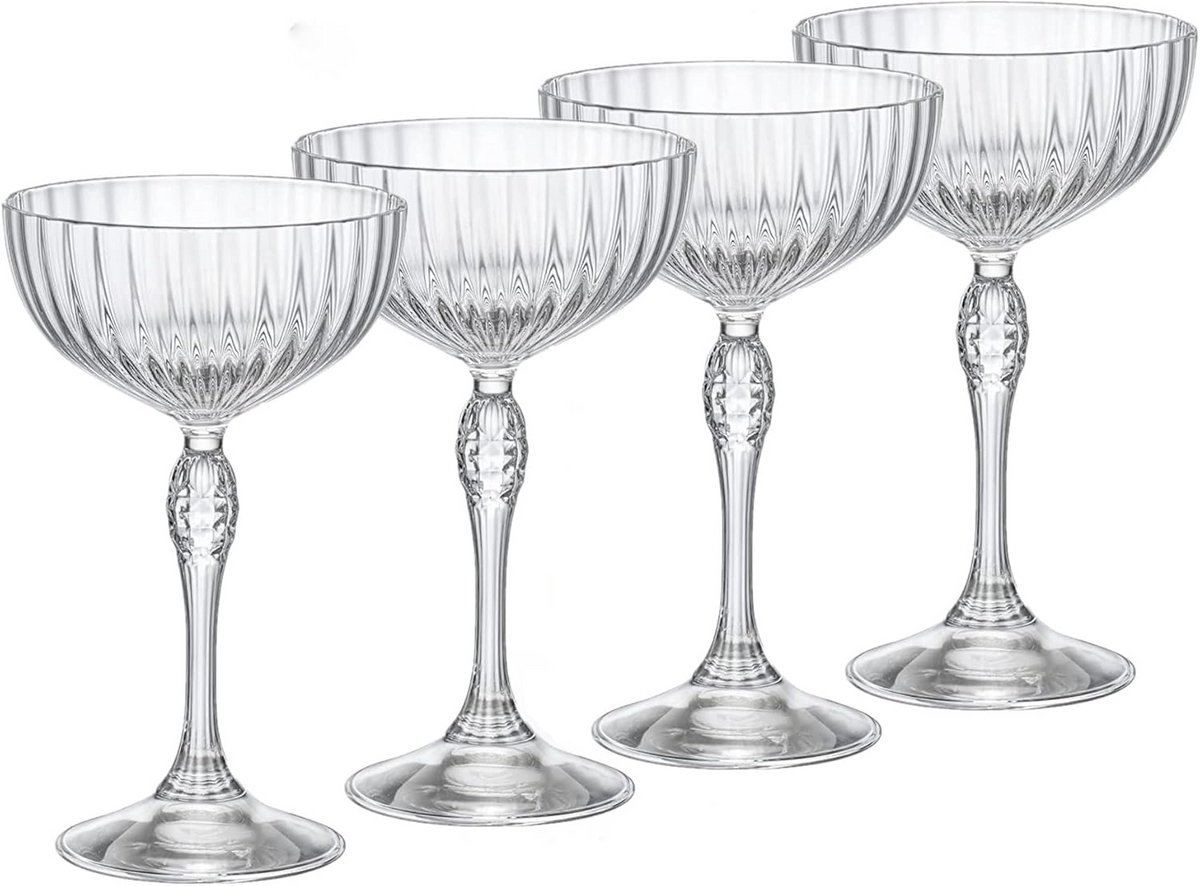 Cocktailglazen 22 cl - Set van 4 Elegant Vintage Glazen