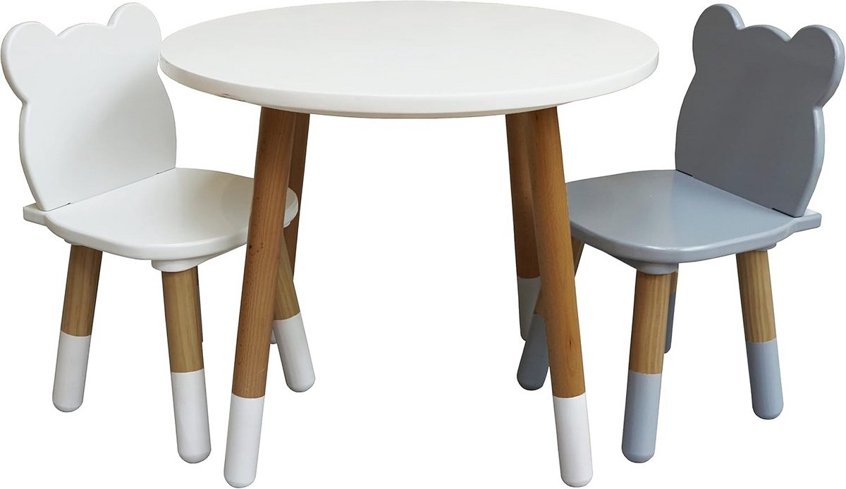 Houten Kindertafel en Stoelen Set voor Peuters - Activiteitstafel voor Kinderen 2-5 Jaar