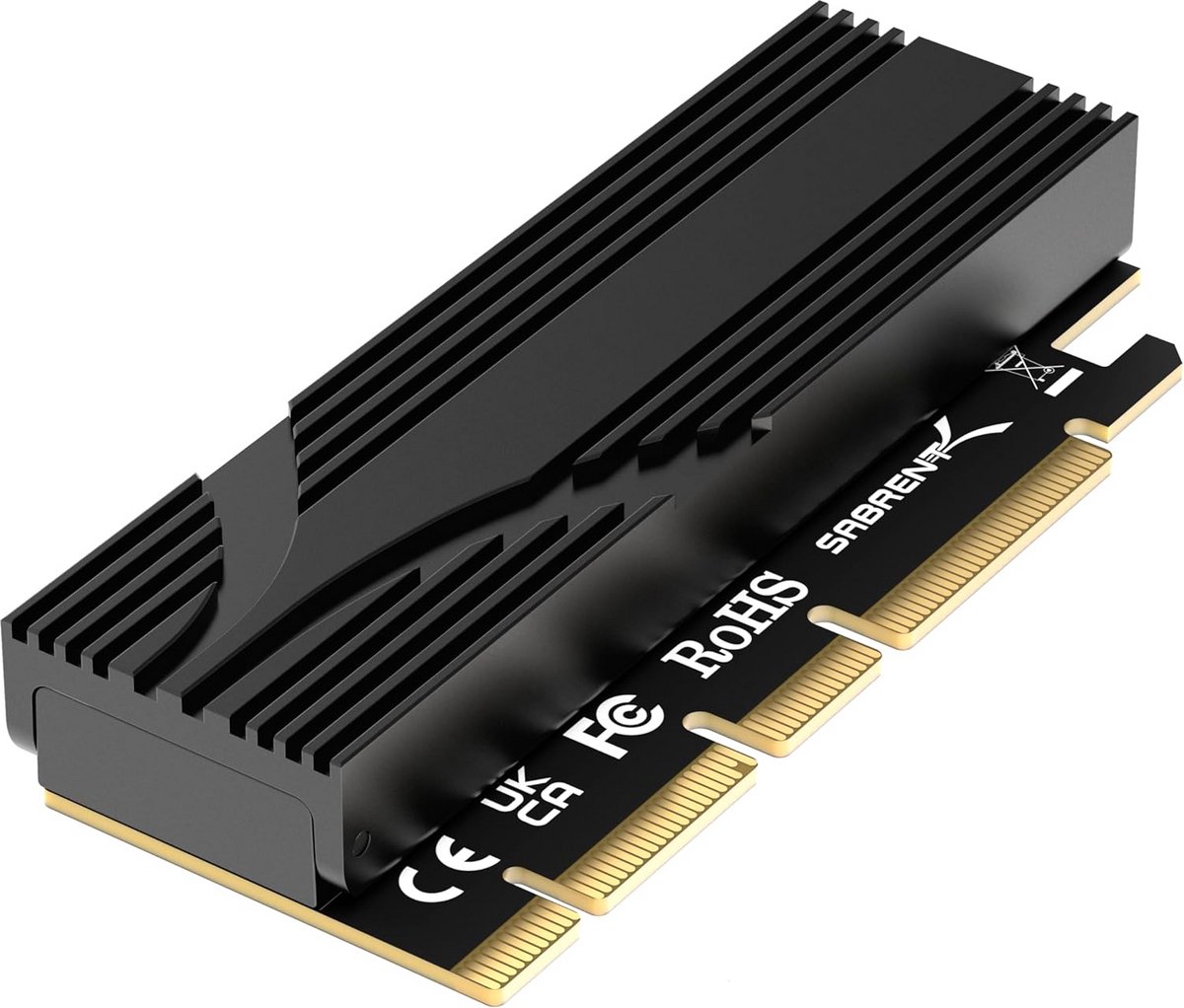 M.2 NVMe SSD naar PCIe x16 adapter met aluminium koellichaam voor PCIe 5.0