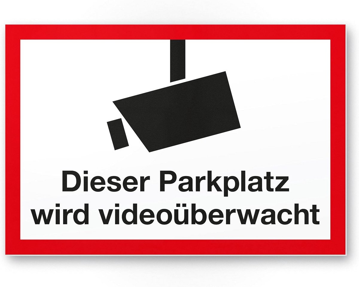 Videobewaking waarschuwingsbord (30 x 20 cm) - Opgelet/Voorzichtig