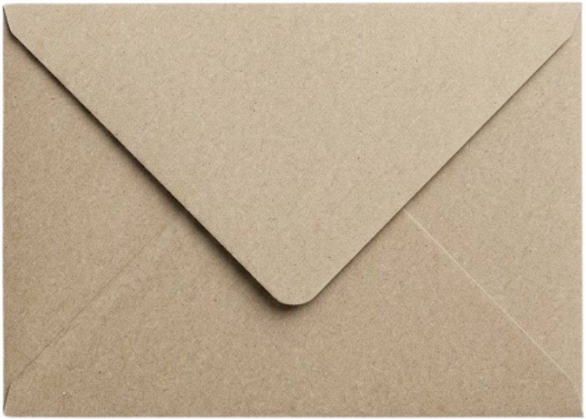 Yonico - Kraft Enveloppen – C6 – 114 x 162 mm – Bruin – 50 stuks