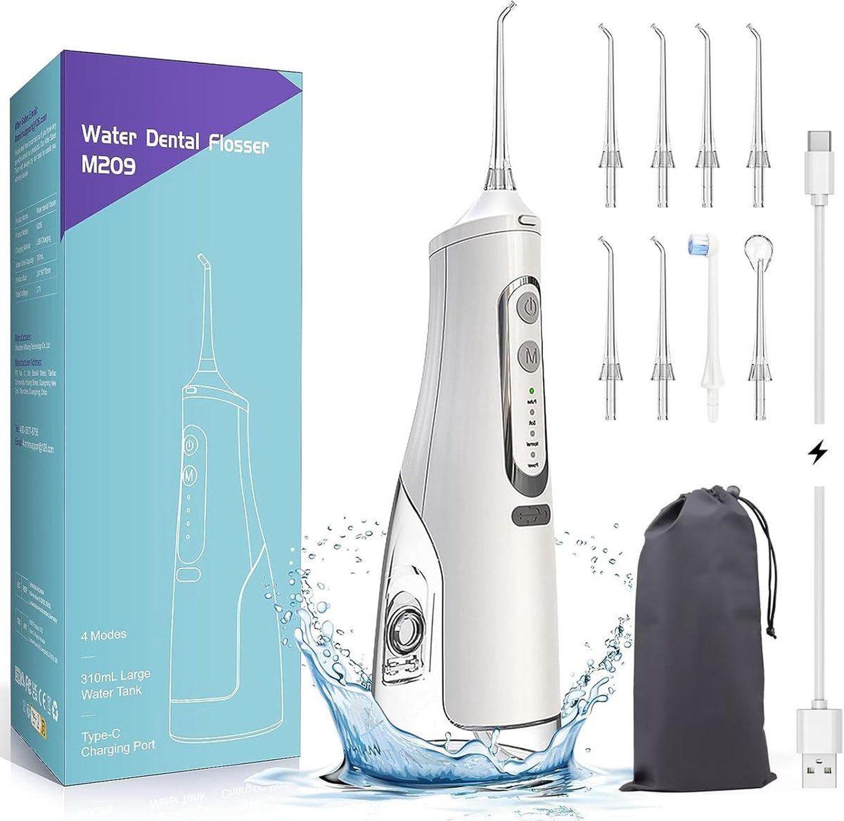 Draadloze Watertandflosser met 8 Straalpunten en 4 Modi - Professionele Mondverzorging